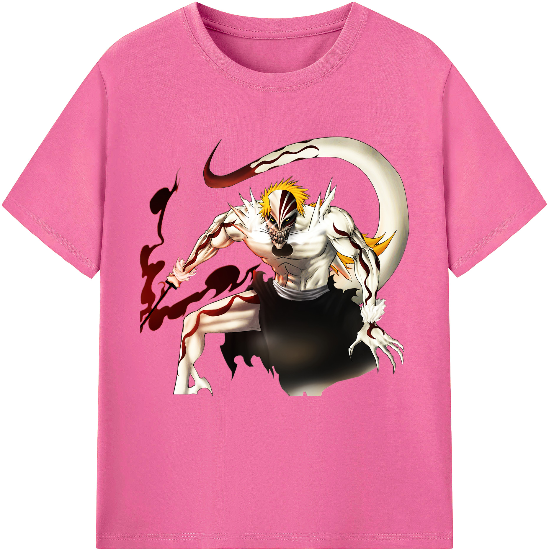 （画像用） ブリーチ 黒崎一護（くろさき いちご）BLEACH Kurosaki Ichigo レディースカジュアルプリントTシャツ（綿100％）